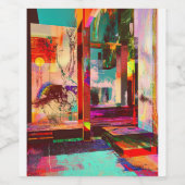 Abstrakter Kunstsaal Weinetikett (Einzelnes Label)