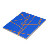 Abstrakter Kunstschatz Pasta Orange Blue Fliese (Seite)