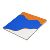 Abstrakter Kunstschatz Pasta Orange Blue Fliese (Seite)
