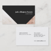 Abstrakter Kupferakzent in Schwarz und Weiß Visitenkarte (Vorne/Hinten)