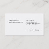 Abstrakter Kupferakzent in Schwarz und Weiß Visitenkarte (Rückseite)