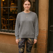 Abstrakter Kupferfederdruck auf schwarz Leggings