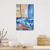 Abstrakter Küstenwasserfall Poster (Küche)
