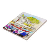 Abstrakter Landschaftlicher Hafen Fliese (Seite)