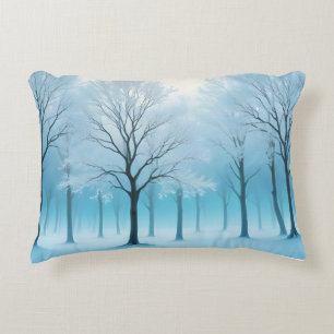 Abstrakter Landschaftsbaum Winterlandschaft Hinter Dekokissen