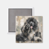 Abstrakter Landseer Magnet (Vorderseite/Rückseite)