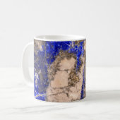 Abstrakter Lapis Lazuli Blue Granit, blauer Marmor Kaffeetasse (Vorderseite Links)