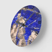 Abstrakter Lapis Lazuli Blue Granit Runde Wanduhr (Winkel)