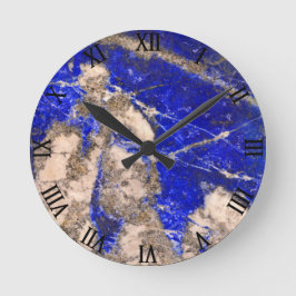 Abstrakter Lapis Lazuli Blue Granit Runde Wanduhr