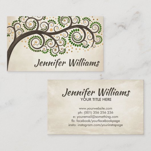 Abstrakter Laubbaum Visitenkarte (Vorne/Hinten)