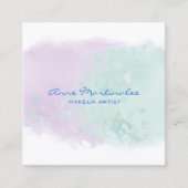 Abstrakter Lavendel und Aqua Square Business Card Quadratische Visitenkarte (Vorderseite)