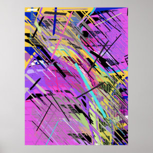 Abstrakter, lebendiger 80er poster