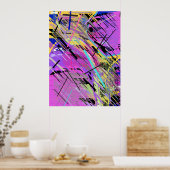 Abstrakter, lebendiger 80er poster (Küche)