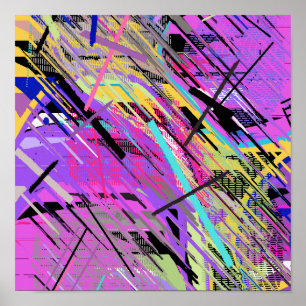 Abstrakter, lebendiger 80er poster