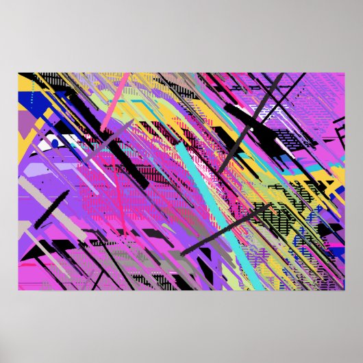 Abstrakter, lebendiger 80er poster (Vorne)