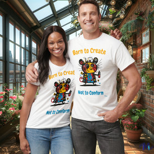 Abstrakter, lebendiger Graffiti-Maus-T - Shirt