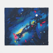 Abstrakter, lebendiger Nachthimmel Fleecedecke (Vorderseite (Horizontal))