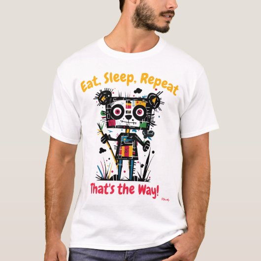 Abstrakter, lebendiger Panda Graphic T - Shirt (Vorderseite)