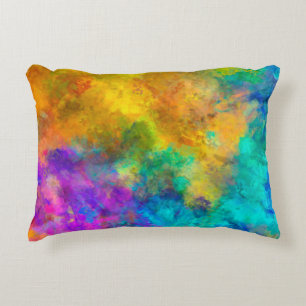 abstrakter, lebendiger Regenbogen-Hintergrund Dekokissen