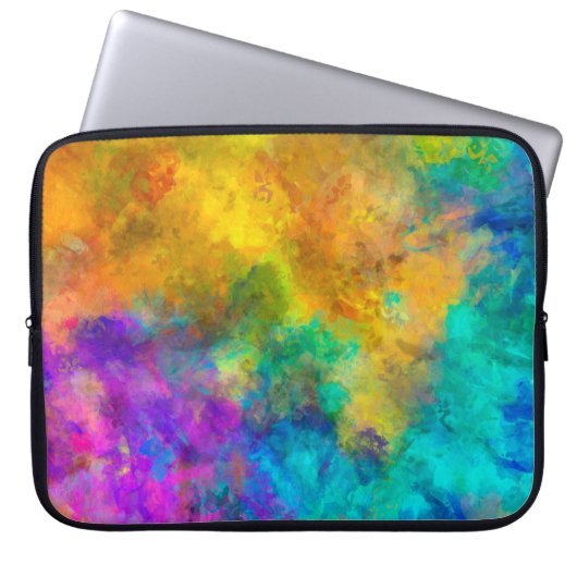 abstrakter, lebendiger Regenbogen-Hintergrund Laptopschutzhülle (Vorderseite)
