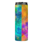 abstrakter, lebendiger Regenbogen-Hintergrund Thermosbecher (Rückseite)