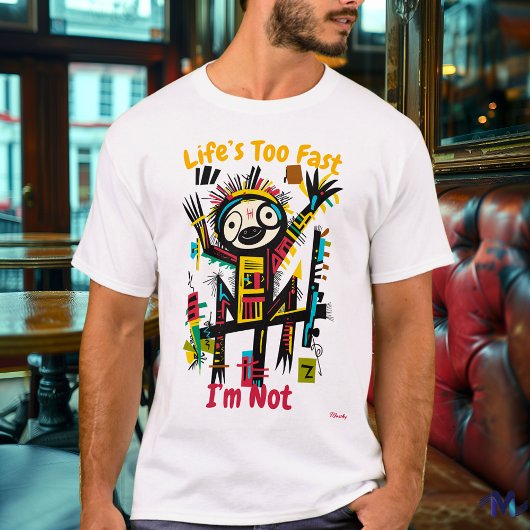 Abstrakter, lebendiger Sloth Graphic-T - Shirt