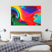 Abstrakter, lebhafter Paint Tropfen Art Canvas Pri Leinwanddruck (Insitu (Schlafzimmer))
