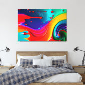 Abstrakter, lebhafter Paint Tropfen Art Canvas Pri Leinwanddruck (Insitu (Schlafzimmer))