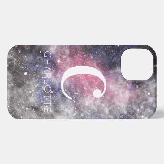 Abstrakter Leerzeichen personalisierter Monogrammn iPhone Hülle (Rückseite (Horizontal))