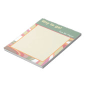 Abstrakter Lehrer Hübsch Streifen Moderner Weg zum Notizblock (Rotiert)