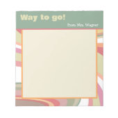 Abstrakter Lehrer Hübsch Streifen Moderner Weg zum Notizblock (Vorderseite)