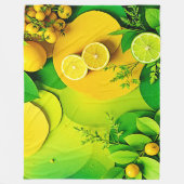 Abstrakter Lemon Limon Nature Art Fleecedecke (Vorderseite)