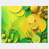 Abstrakter Lemon Limon Nature Art Fleecedecke (Vorderseite (Horizontal))