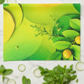 Abstrakter Lemon Limon Nature Art Geschirrtuch (Gefaltet)