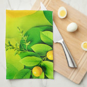 Abstrakter Lemon Limon Nature Art Geschirrtuch (Viertel Falte)