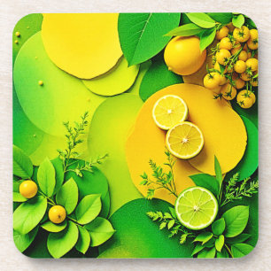 Abstrakter Lemon Limon Nature Art Getränkeuntersetzer