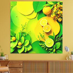 Abstrakter Lemon Limon Nature Art Leinwanddruck
