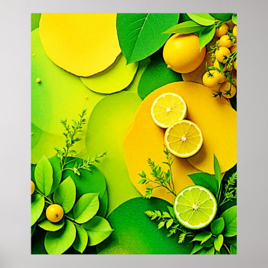 Abstrakter Lemon Limon Nature Art Poster (Vorne)