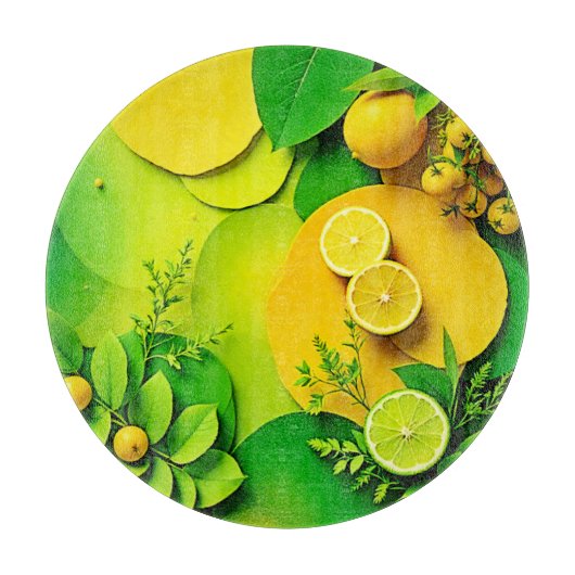 Abstrakter Lemon Limon Nature Art Schneidebrett (Vorderseite)