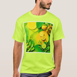Abstrakter Lemon Limon Nature Art T-Shirt