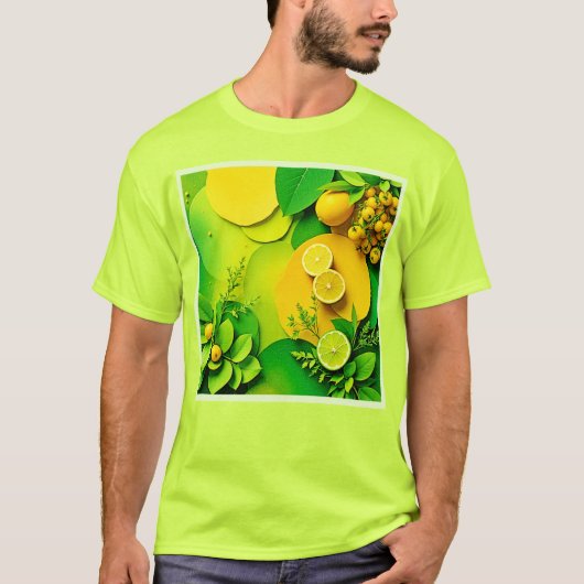 Abstrakter Lemon Limon Nature Art T-Shirt (Vorderseite)