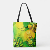 Abstrakter Lemon Limon Nature Art Tasche (Rückseite)