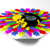Abstrakter Lenin Head in Star Circle Poster (Ecke)