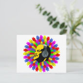 Abstrakter Lenin Head in Star Circle Postkarte (Stehend Vorderseite)