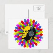 Abstrakter Lenin Head in Star Circle Postkarte (Vorne/Hinten)