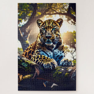 - Abstrakter Leopard im Baum-Puzzle – Wilde Natur  Puzzle