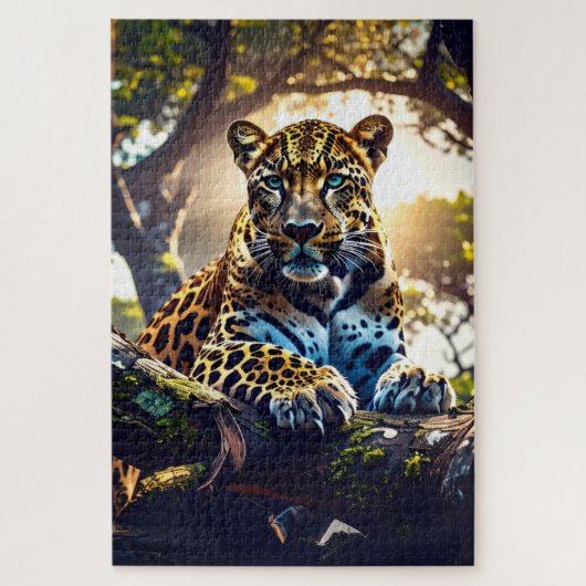 - Abstrakter Leopard im Baum-Puzzle – Wilde Natur  Puzzle (Vertikal)