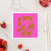 Abstrakter Leopard mit roten Lippen, Illustrations Serviette (Beispiel)