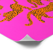 Abstrakter Leopard mit roter Lippe Poster (Ecke)