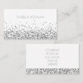 Abstrakter Leopard Silber Animal Print Personalisi Visitenkarte (Vorne/Hinten)